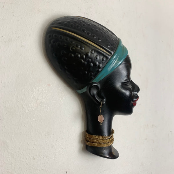 Seltene Frauenkopf Wandkeramik von Cortendorf