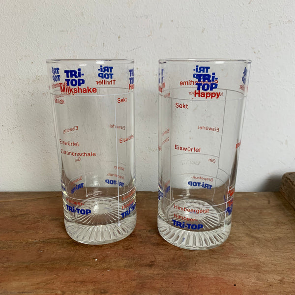 Vintage Tri-Top Cocktail Gläser