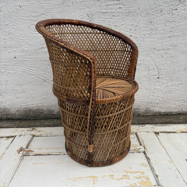 Vintage Sitzgruppe mit Tisch Rattan Peacock Chair Emanuelle