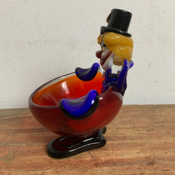 Vintage Murano Glas Aschenbecher Clown