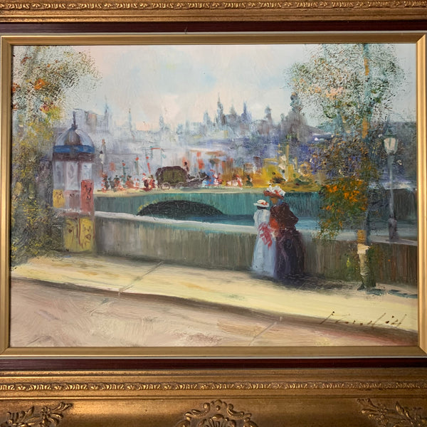 Ölgemälde Auf der Promenade von Madjid Rahnavardkar