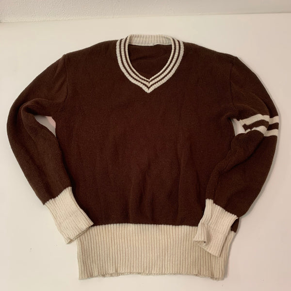 Original 70er Jahre Pullover mit V Ausschnitt