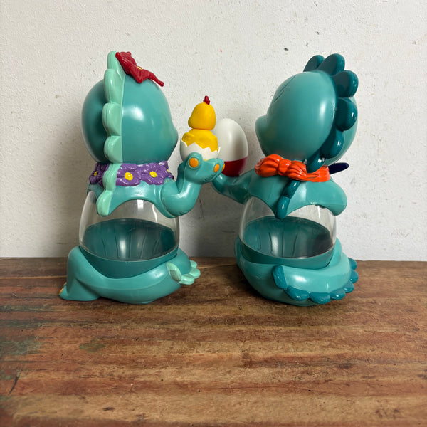 2 große Figur Dapsy Dino Happy Hippos Ü-Ei Schoko Bons
