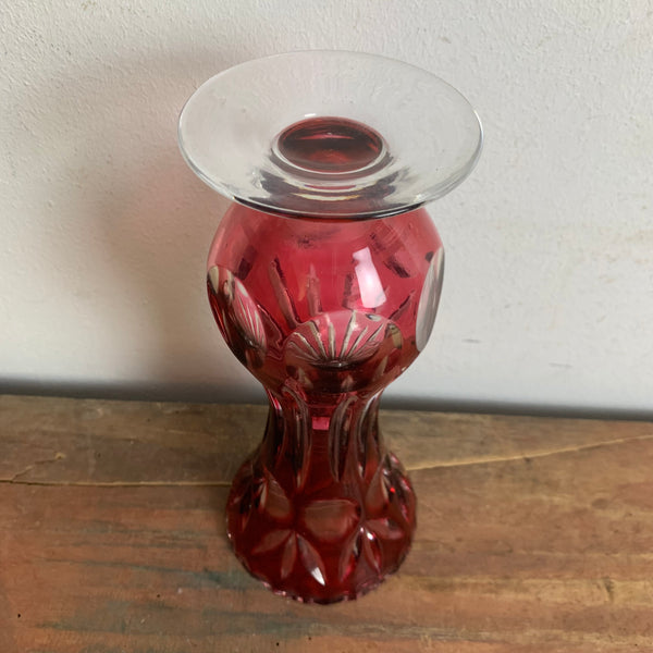Rote Bleikristall Vase