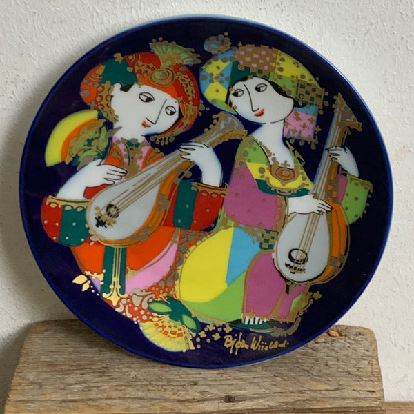 Vintage Rosenthal Studio Linie Wandteller mit Musikern von Björn Wiinblad