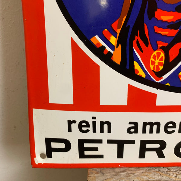 Emaille Schild Dapol rein amerikanisches Petroleum