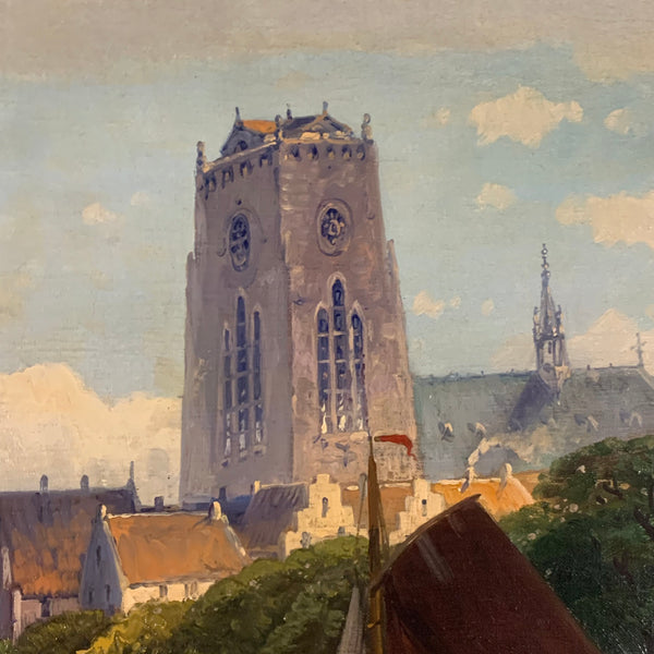 Ölgemälde Holländische Flusslandschaft von Carl Bergfeld