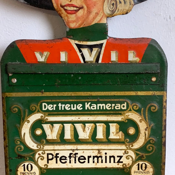 Antikes Blechschild Vivil Pfefferminz