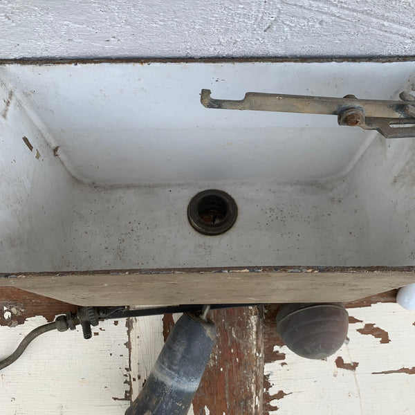 Antiker Hoch Spühlkasten komplett mit Zubehör