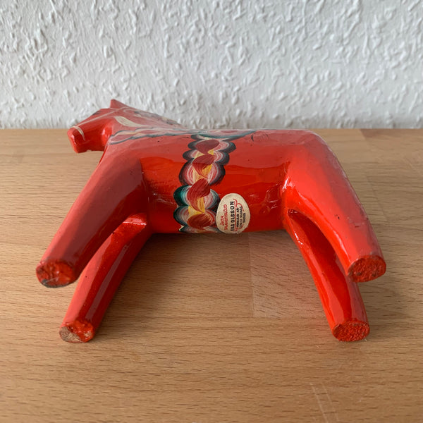 Vintage Dalapferd orange rot 13,5 cm
