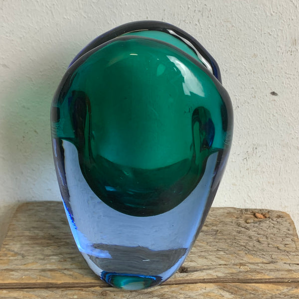 Vintage zweifarbige Glas Vase aus Murano