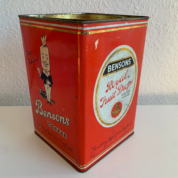 Vintage Blechdose Royal Fruit Drops von Bensons Toffee