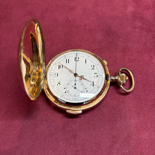 Invicta Savonette Taschenuhr mit Chronographen und Viertelstunden Repetition aus Chronographen 585er Gold