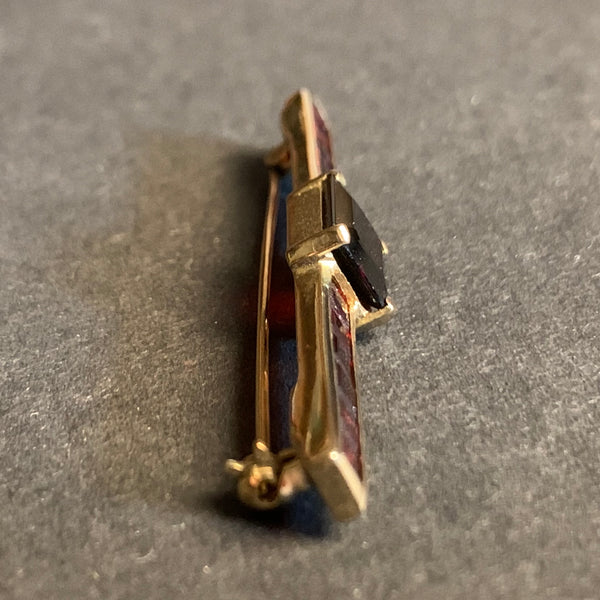Vintage Anstecknadel Brosche Granat und Gold