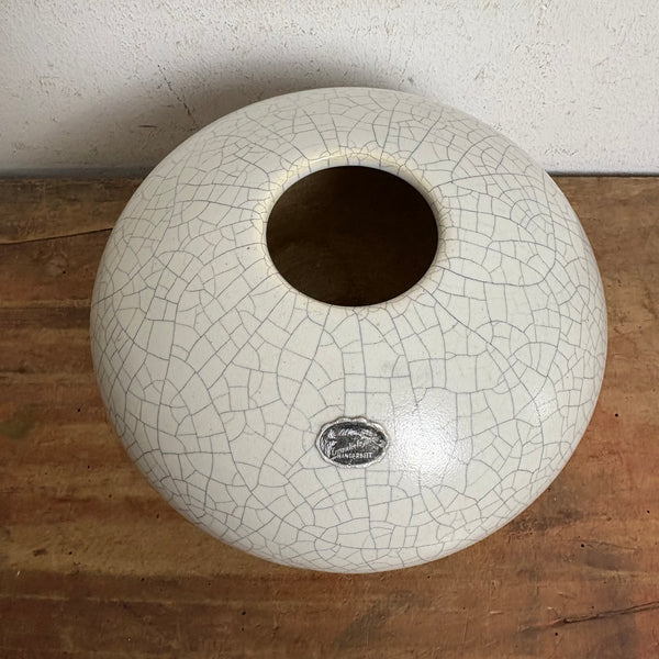 Vintage Craquele Dekor Keramik Vase von Silberdistel 8/20
