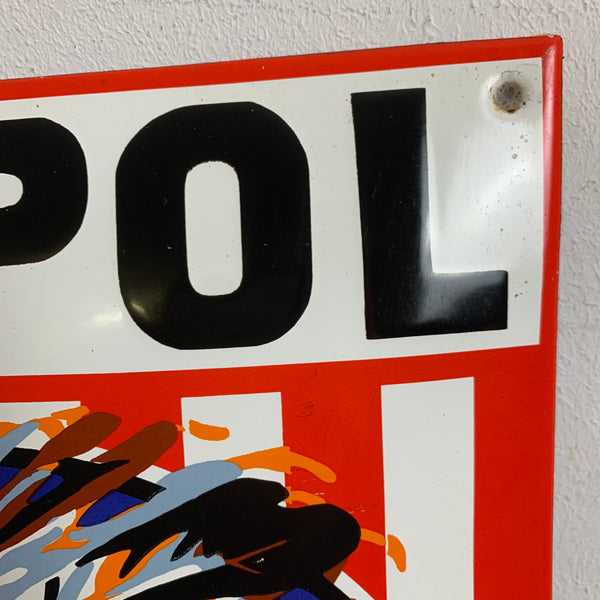 Emaille Schild Dapol rein amerikanisches Petroleum