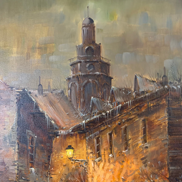 Ölgemälde Kleinstadtgasse von Martin Prohaska