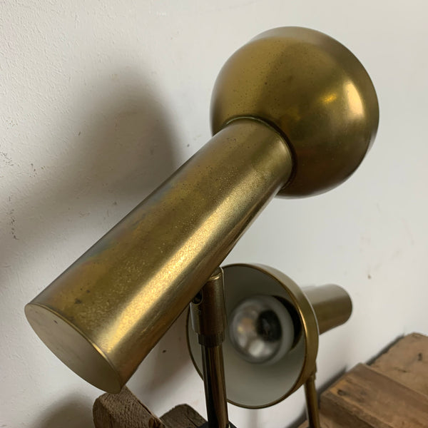 Zwei vintage Messing Klemm Lampen von Koch & Lowy für Omi