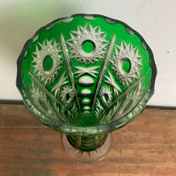 Grüne Bleikristall Vase