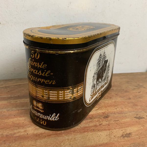 Vintage Zigarren Blechdose Schwarzwild