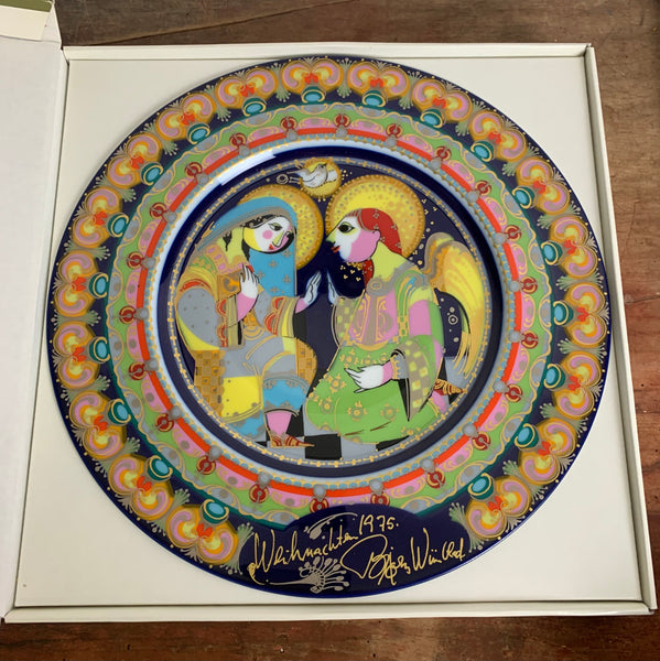 Weihnachtsteller 1975 von Björn Wiinblad für Rosenthal