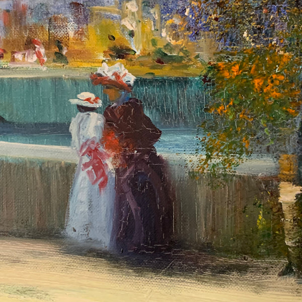 Ölgemälde Auf der Promenade von Madjid Rahnavardkar