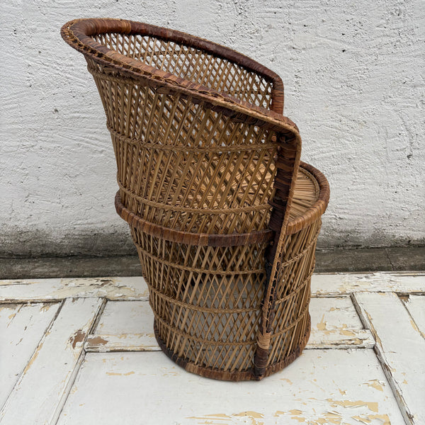 Vintage Sitzgruppe mit Tisch Rattan Peacock Chair Emanuelle
