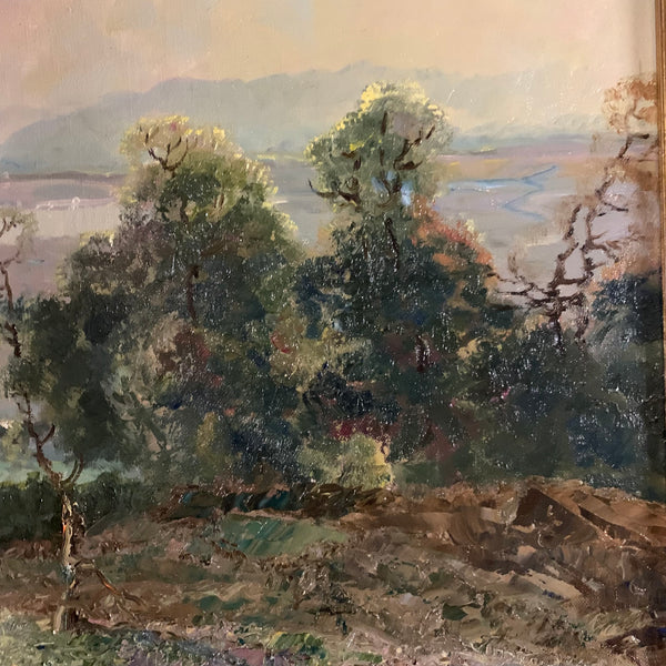 Ölgemälde Picknick am Zürichsee von Ludwig Gschossmann