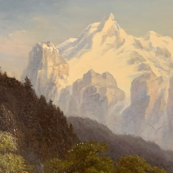 Ölgemälde Das Wetterhorn vor Interlaken von Adolf Chevalier
