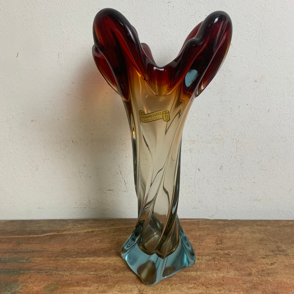 Vintage Glas Vase aus Murano