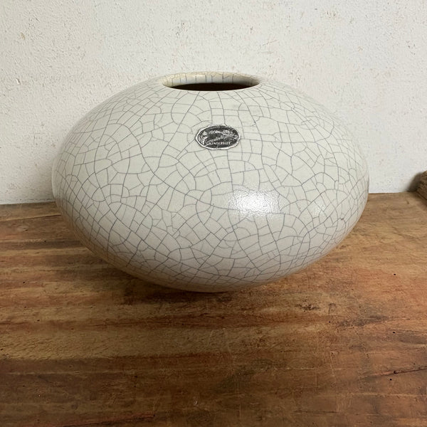 Vintage Craquele Dekor Keramik Vase von Silberdistel 8/20