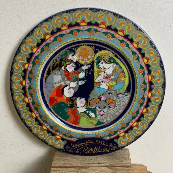 Weihnachtsteller 1977 von Björn Wiinblad für Rosenthal