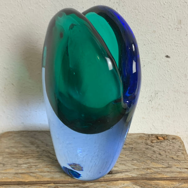 Vintage zweifarbige Glas Vase aus Murano