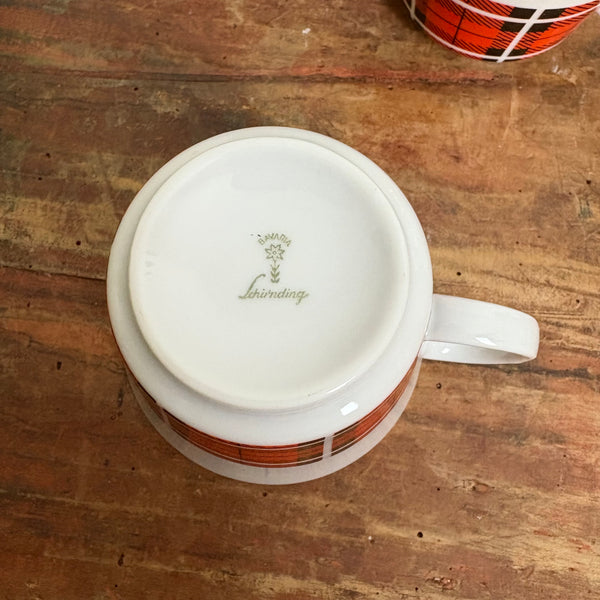 Vintage Kaffeeservice für 6 Personen von Schirnding Karo Schottenmuster