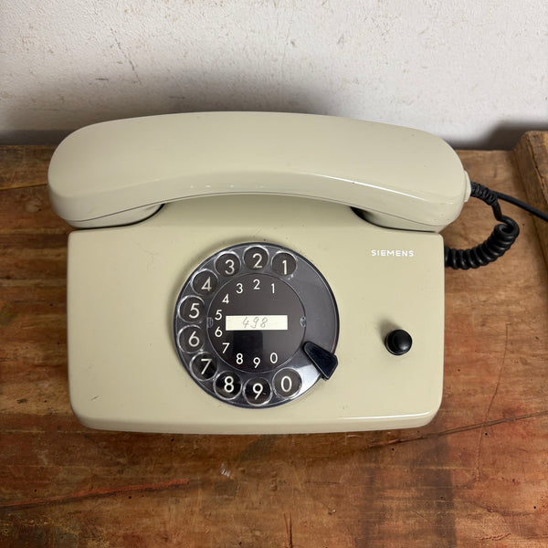 Vintage Wählscheiben Telefon in grau von Siemens FelAp 792-1