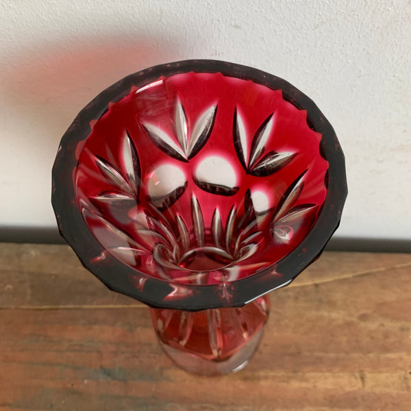 Rote Bleikristall Vase