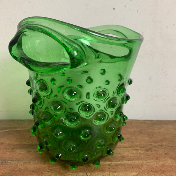Grüne vintage Murano Empoli Verde Schale mit Noppen