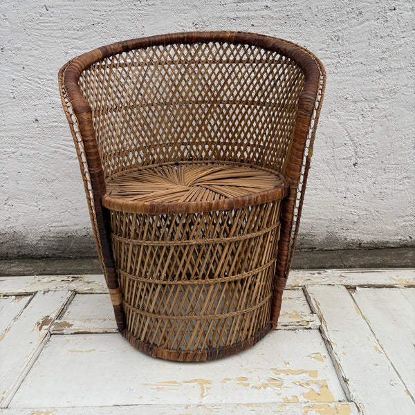 Vintage Sitzgruppe mit Tisch Rattan Peacock Chair Emanuelle