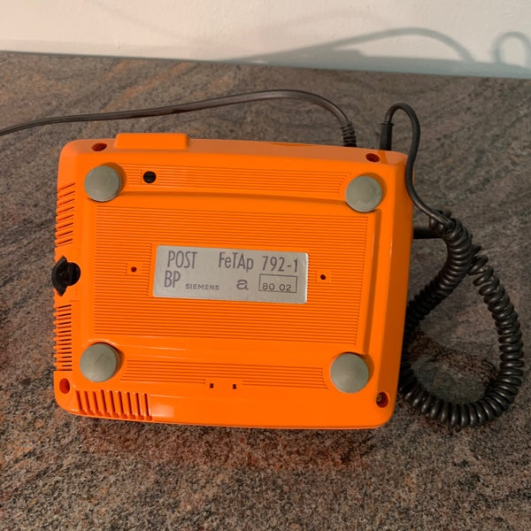 Vintage Wählscheiben Telefon in orange von Siemens FelAp 792-1