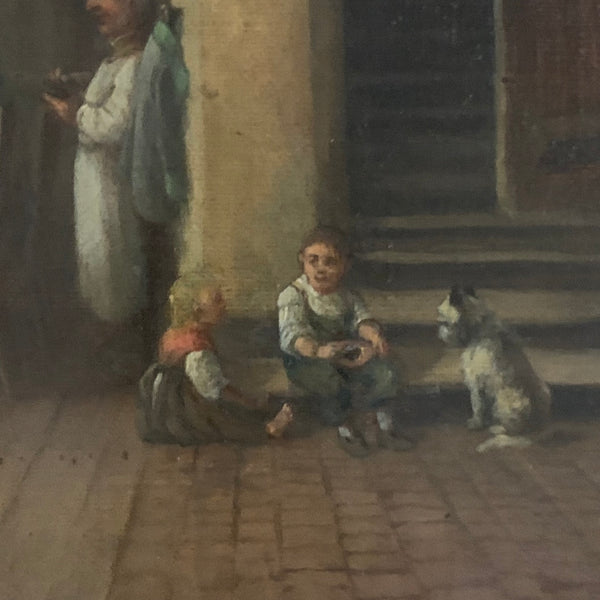 Ölgemälde Bayerische Wirtshaus Szene von Anton Doll