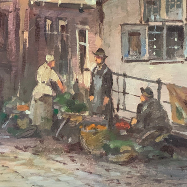 Ölgemälde Straßenszene mit Kutschen von Hans-Ulrich Mühlhausen