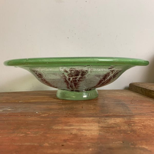Art Deco Glas Schale Ikora von Karl Wiedmann für WMF