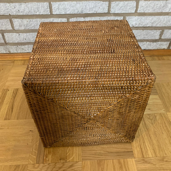 Vintage hochwertiger Rattan Korb mit Griffen