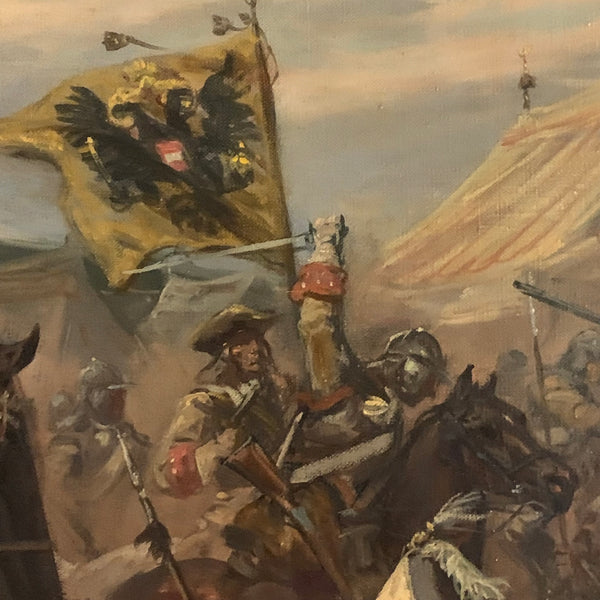 Ölgemälde Ersatzschlacht in Wien von Leszek Piasecki