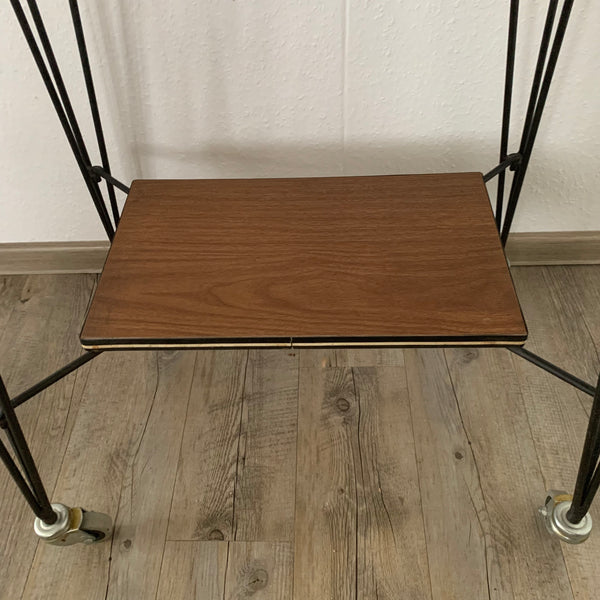 Vintage Mid Century Beistelltisch auf Rollen