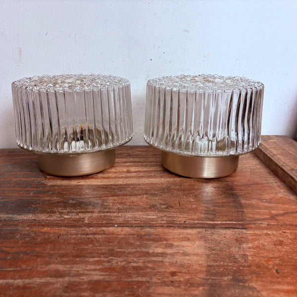 Vintage 2er Set Deckenlampe mit Bubble Glas von VEB Beleuchtungsglaskombinat