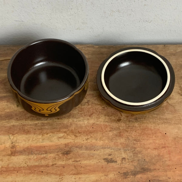 Vintage Porzellan Deckeldose Bodil braun-gold von Rosenthal Studio Linie