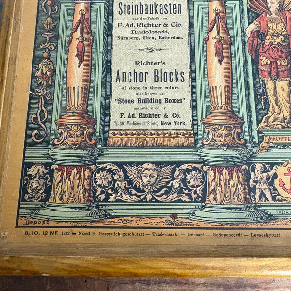 Großer antiker Anker-Steinbaukasten der Firma F. Ad. Richter & Cie