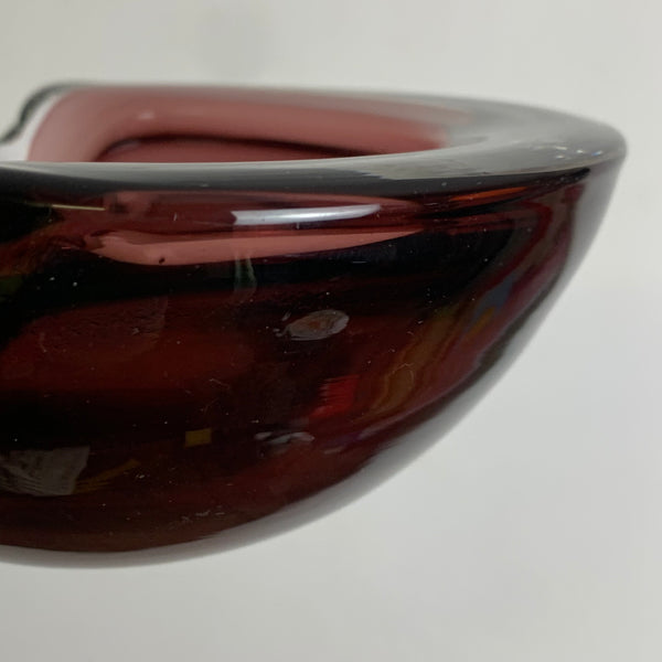 Vintage Murano Aschenbecher in weinrot