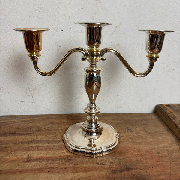 2 vintage dreiarmige versilberter Kerzenleuchter von WMF